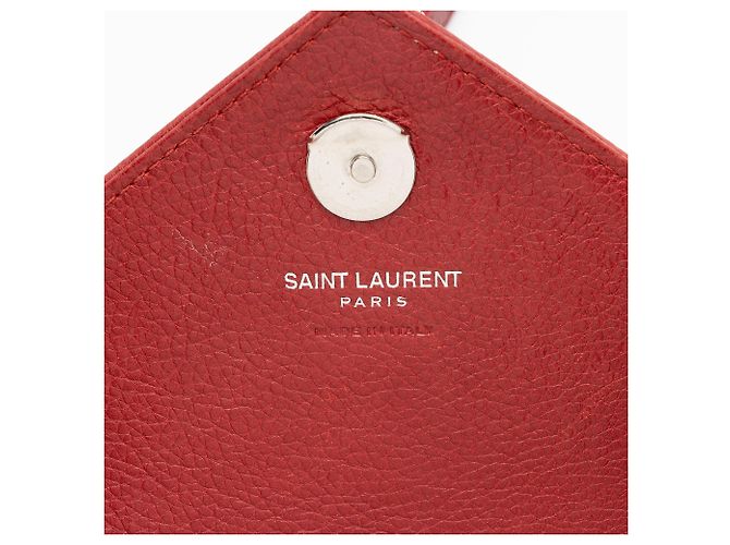 Borsa a spalla mini Monogram College in pelle di vitello Matelassé Saint Laurent Rosso - vista 8