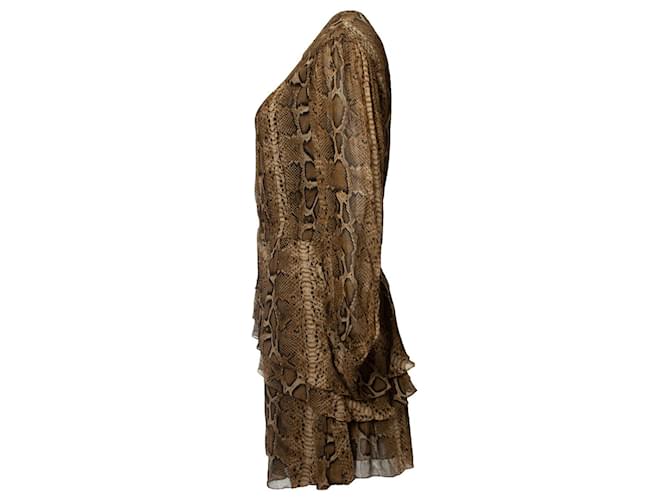 Rüschendress mit Python-Print Isabel Marant Étoile Grün - Ansicht 4