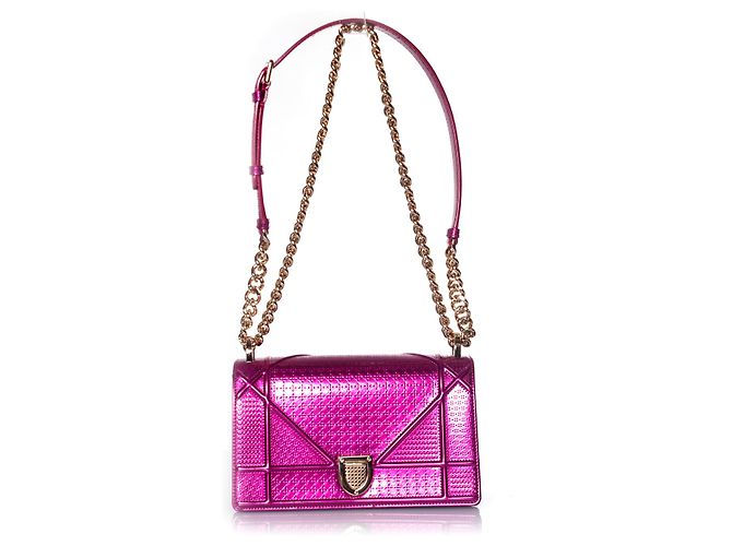 Borsa a tracolla Diorama metallica Christian Dior Rosa - vista 3