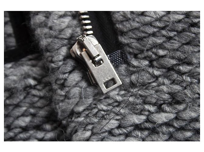 IRO gestrickte Wollbikerjacke in Grau - Ansicht 6