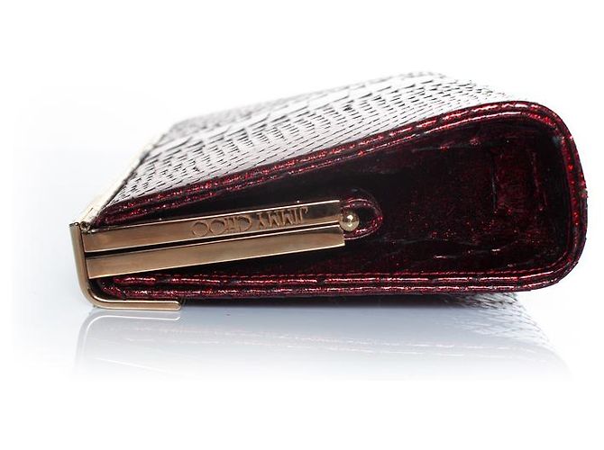 Jimmy Choo Clutch aus Pythonleder in metallischem Rot - Ansicht 3