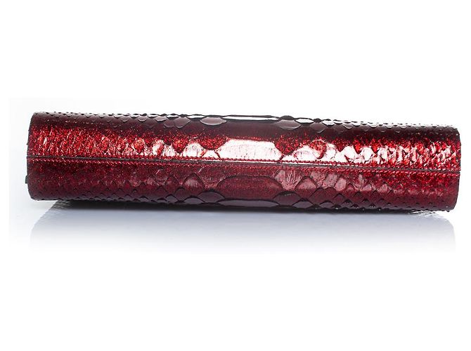 Jimmy Choo Clutch aus Pythonleder in metallischem Rot - Ansicht 4