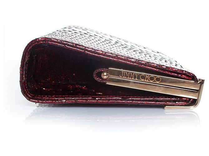 Jimmy Choo Clutch aus Pythonleder in metallischem Rot - Ansicht 5