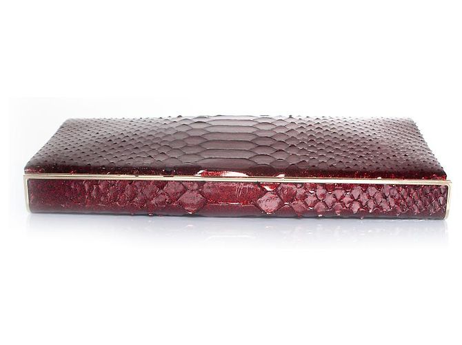 Jimmy Choo Clutch aus Pythonleder in metallischem Rot - Ansicht 6