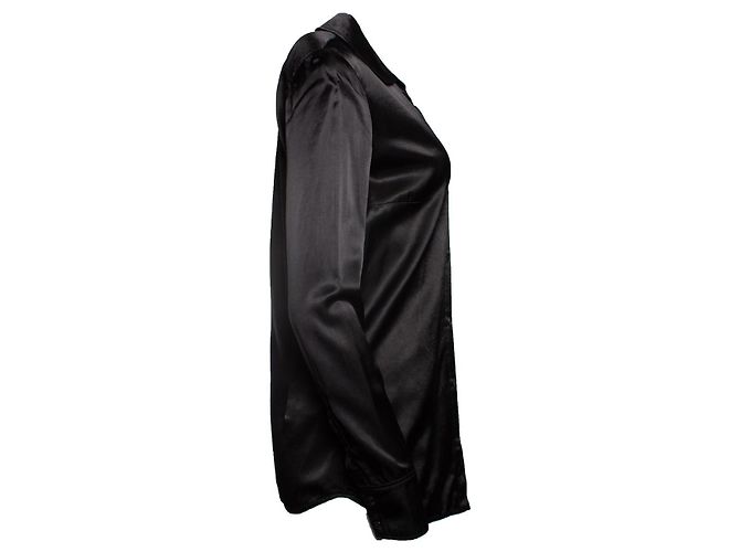 Joseph Stacy Satinbluse in Schwarz - Ansicht 4
