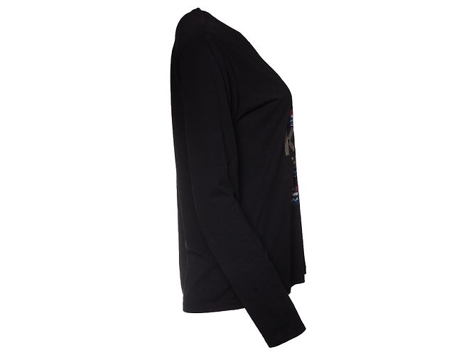 Camicia nera a maniche lunghe KENZO con stampa Nero - vista 4