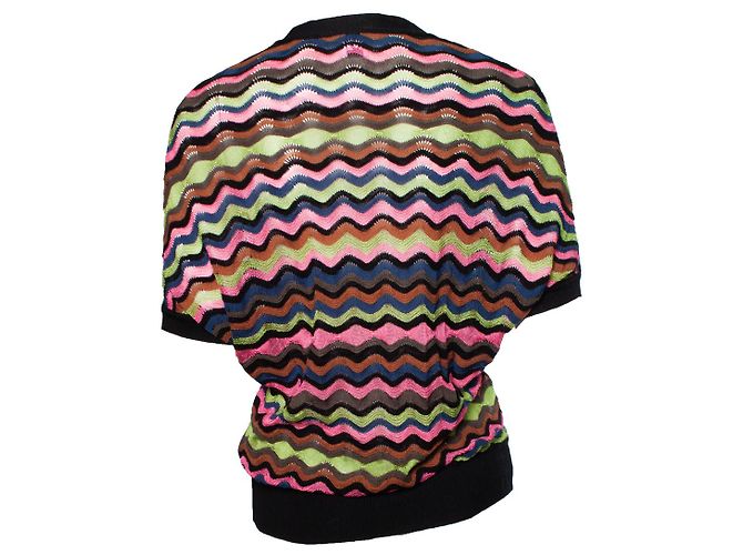M Missoni kurzärmeliger Cardigan in Multicolor Mehrfarben - Ansicht 2