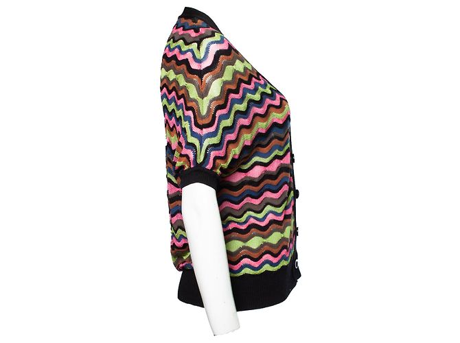 M Missoni kurzärmeliger Cardigan in Multicolor Mehrfarben - Ansicht 3