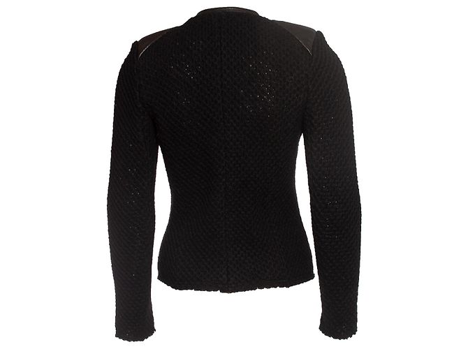 IRO offene gewebte Natascha Bikerjacke Schwarz - Ansicht 2