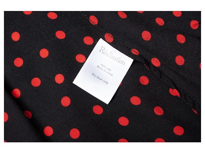 Autre Marque Realisation black wrap dress with dots - view 5