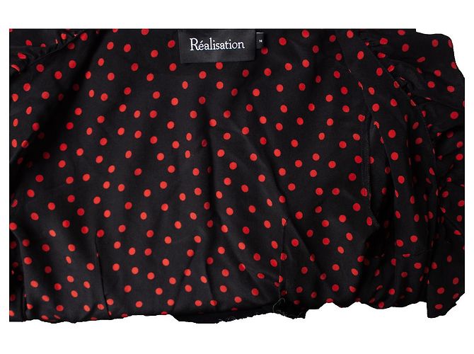 Autre Marque Realisation black wrap dress with dots - view 6