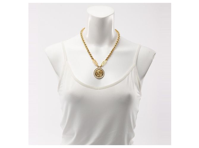 Collier Medusa Greca en or avec strass Versace - vue 3