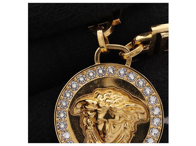 Collier Medusa Greca en or avec strass Versace - vue 4