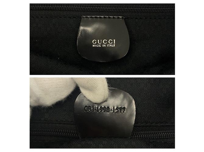 Borsa in tela Gucci Bamboo nera Nero - vista 6