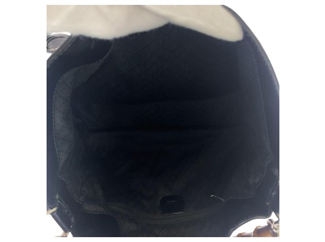 Borsa in tela Gucci Bamboo nera Nero - vista 9