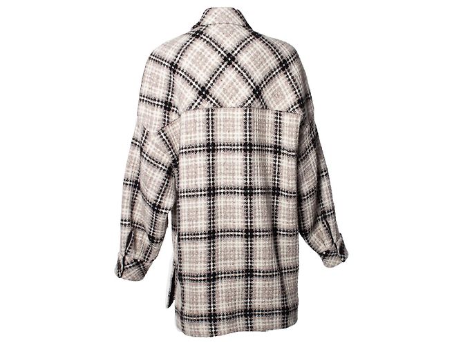 IRO Checkered wool coat Brown Beige - view 2