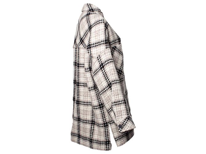 IRO Checkered wool coat Brown Beige - view 3