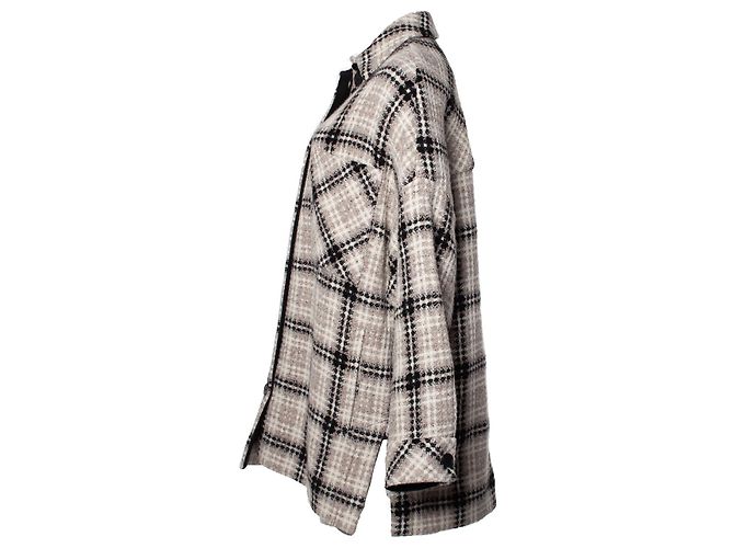 IRO Checkered wool coat Brown Beige - view 4