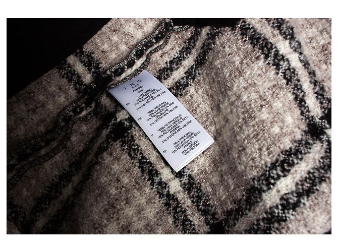IRO Checkered wool coat Brown Beige - view 5