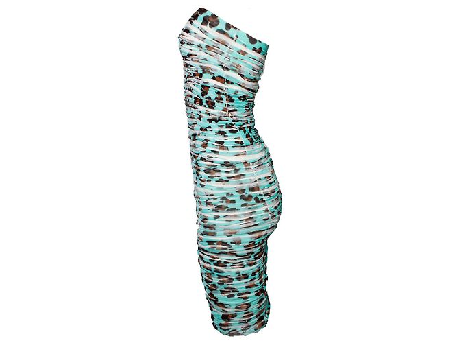 Vestido lápiz de tul Blumarine con estampado de leopardo Azul - vista 2