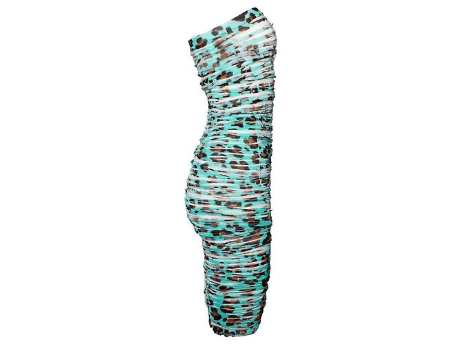 Vestido lápiz de tul Blumarine con estampado de leopardo Azul - vista 4