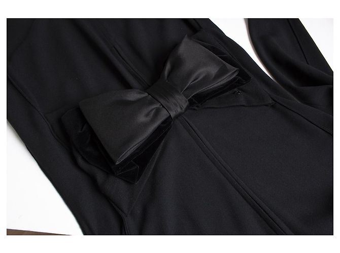 Gianni Versace Kleid mit riesigem Schleife Schwarz - Ansicht 5