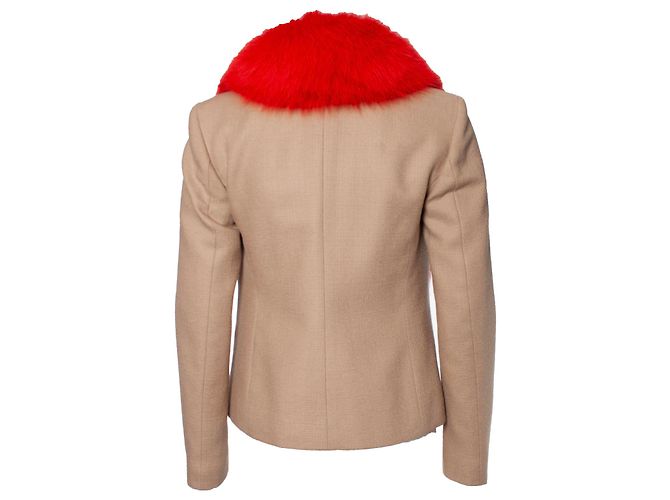 Conjunto de 3 peças Gianni Versace Couture com gola de pele laranja Marrom Bege - vista 6