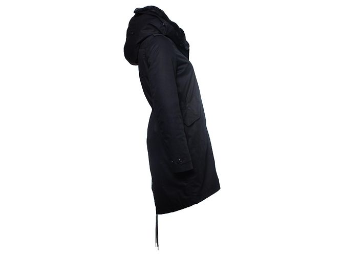 Parka de piel negra con capucha Woolrich Negro - vista 3