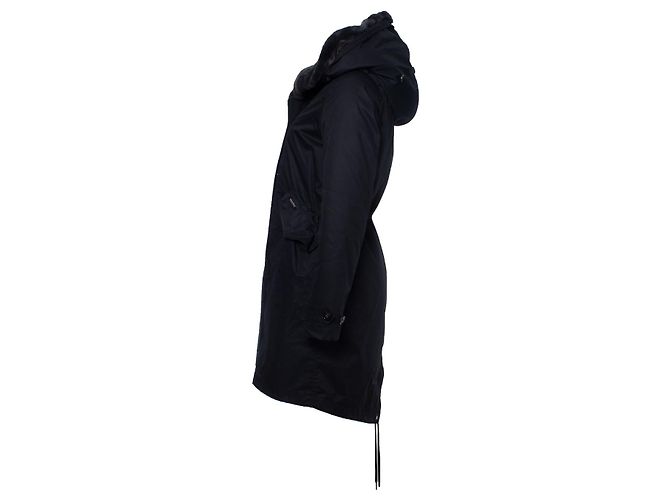Parka de piel negra con capucha Woolrich Negro - vista 4