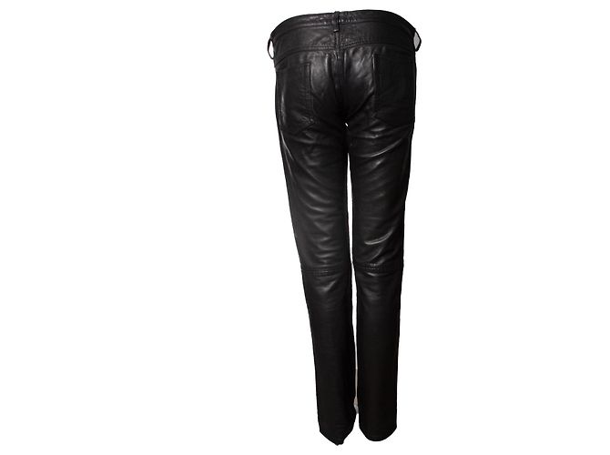Calças cigarrete de couro Isabel Marant Étoile Preto - vista 3