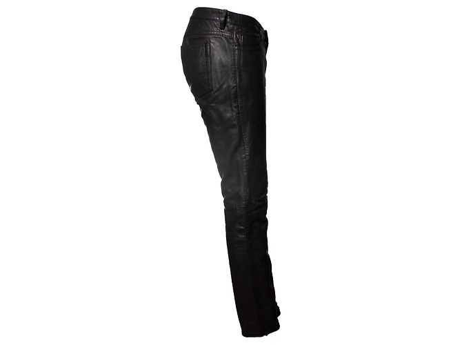 Calças cigarrete de couro Isabel Marant Étoile Preto - vista 4