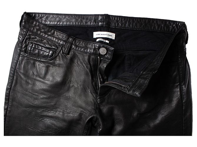 Calças cigarrete de couro Isabel Marant Étoile Preto - vista 5