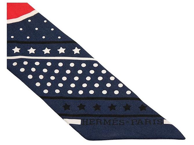 Hermès Les Flacons Bandana Seta Twilly Rosso - vista 3