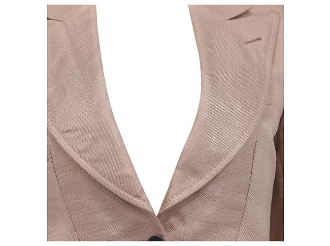 Einreiher-Blazer aus beigem Viskose mit Taschen von Tom Ford - Ansicht 2