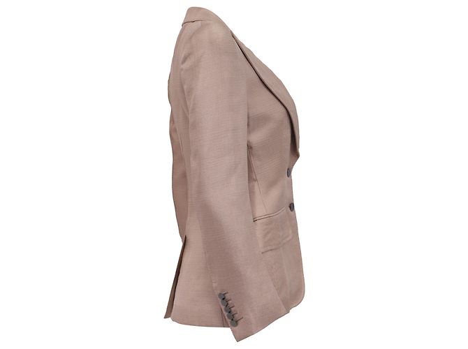 Einreiher-Blazer aus beigem Viskose mit Taschen von Tom Ford - Ansicht 3