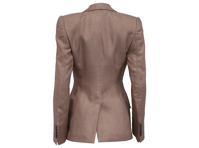 Einreiher-Blazer aus beigem Viskose mit Taschen von Tom Ford - Ansicht 4