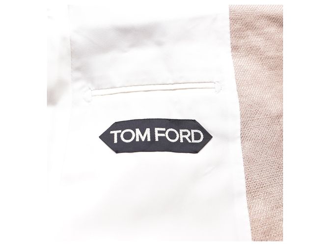 Einreiher-Blazer aus beigem Viskose mit Taschen von Tom Ford - Ansicht 5