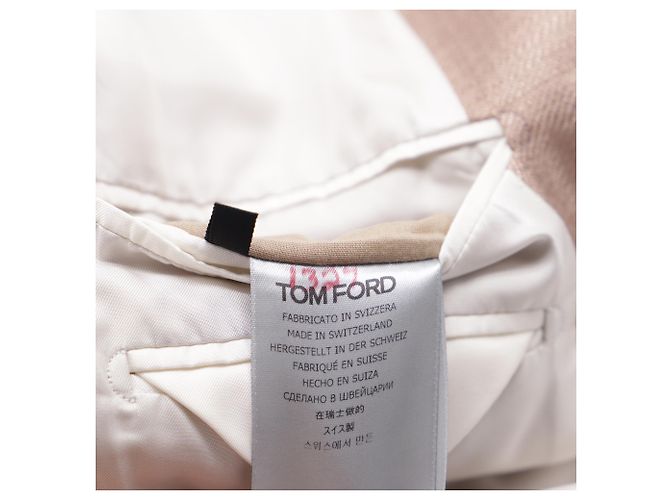 Einreiher-Blazer aus beigem Viskose mit Taschen von Tom Ford - Ansicht 6