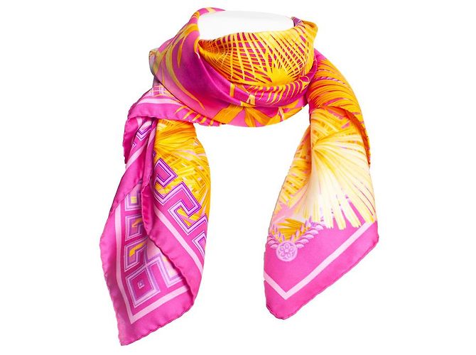 Sciarpa rosa Atelier Versace con stampa jungle - vista 2