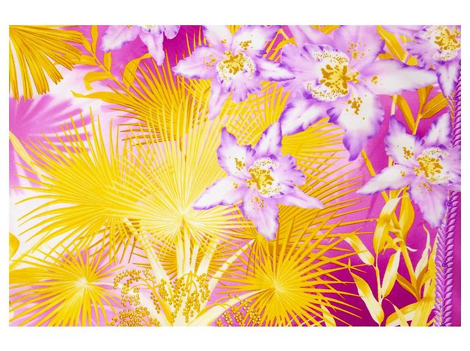 Sciarpa rosa Atelier Versace con stampa jungle - vista 4