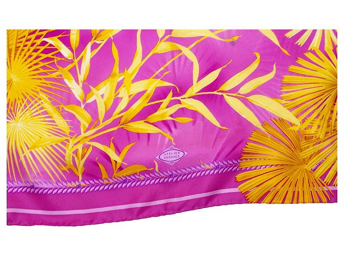 Sciarpa rosa Atelier Versace con stampa jungle - vista 5