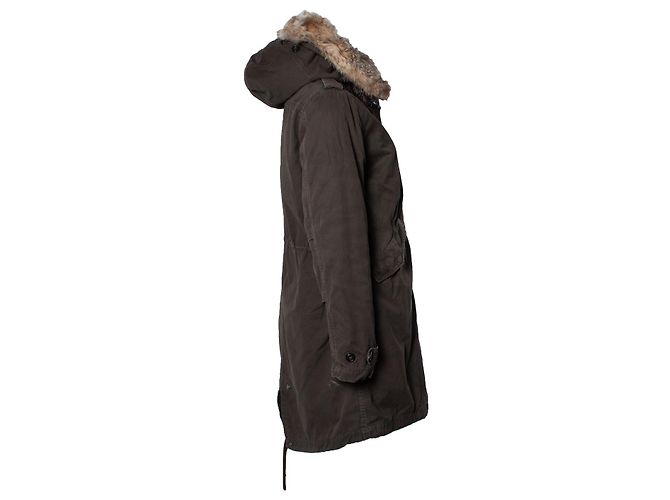 Parka de piel con capucha Woolrich en caqui Verde - vista 3