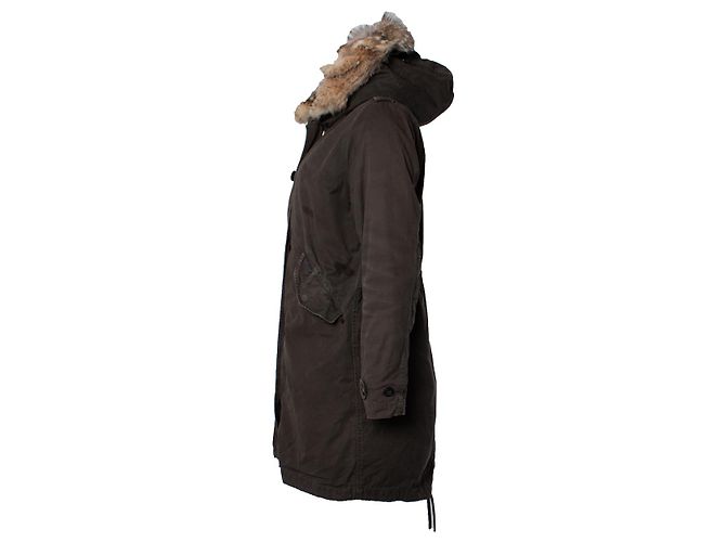 Parka de piel con capucha Woolrich en caqui Verde - vista 4