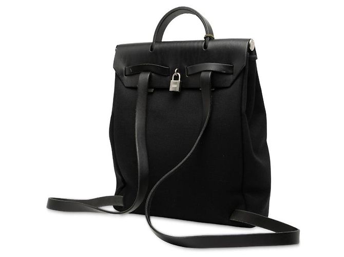 Zaino in tela e pelle Herbag AdPM di Hermès Nero - vista 2
