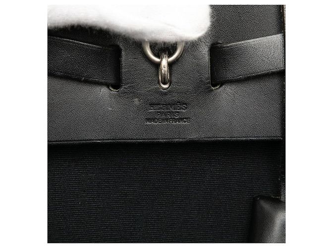 Zaino in tela e pelle Herbag AdPM di Hermès Nero - vista 6