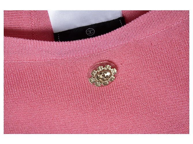 Chanel gestricktes asymmetrisches Top in Barbie-Pink - Ansicht 5