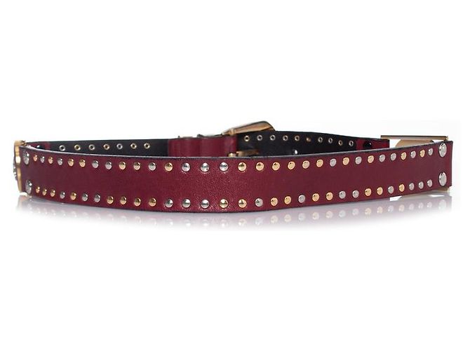 Gianni Versace Leather studded medusa belt Red Dark red - view 2