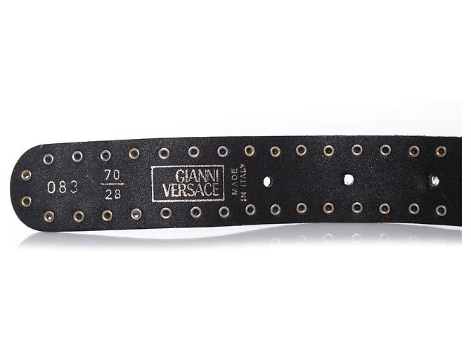 Gianni Versace Leather studded medusa belt Red Dark red - view 6