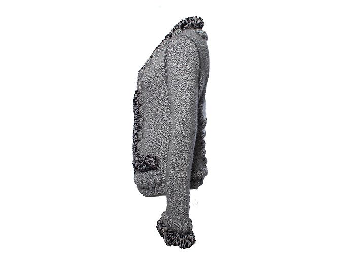 Grauer Strickcardigan von Alexander McQueen - Ansicht 3