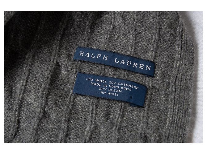 Sciarpa grigia a maglia cable Ralph Lauren Grigio - vista 5